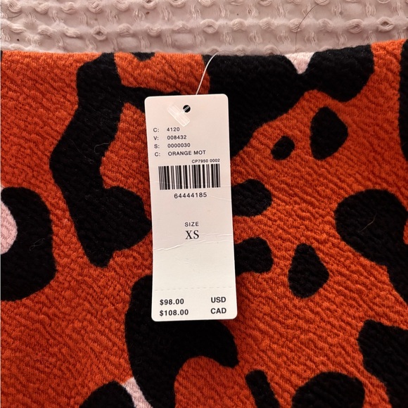 Anthropologie Leopard Print Mini Skirt in Orange and Black - Picture 2 of 3